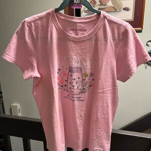 EUC Life is Good Pink Graphic T-Shirt “Grow through what you go through” #101